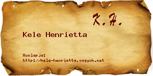 Kele Henrietta névjegykártya